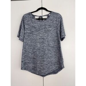 Gap Maternity Tie Back Soft Knit Top Comet Blue Space Dye 907805-00 Medium